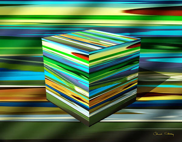 Staley Art Print featuring the digital art Abstraction 7 Cube by Chuck Staley