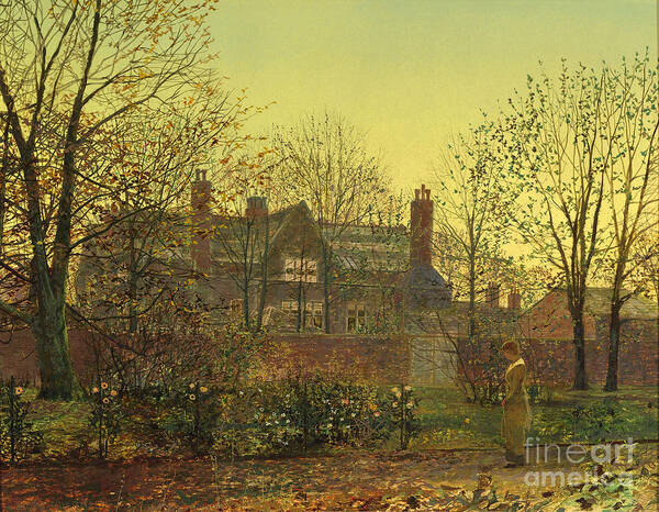 John Atkinson Grimshaw � M.s. Rau Antiques. All In The Golden Twilight (1881) Art Print featuring the painting All in the Golden Twilight by MotionAge Designs