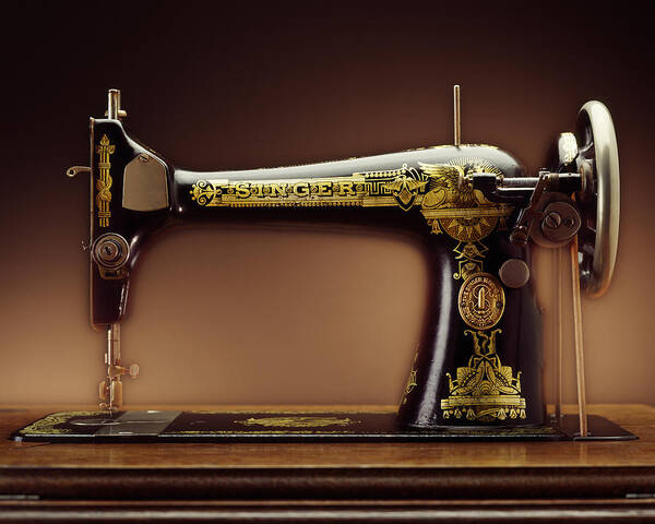 Singer Art Print featuring the photograph Antique Singer Sewing Machine by Kelley King