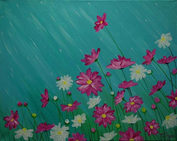 Flowers Art Print featuring the painting April Showers by Emily Page