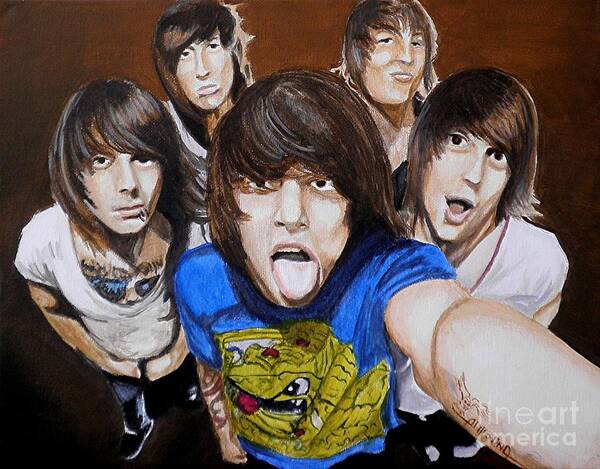 Rock Art Print featuring the painting Asking Alexandria by Al Molina