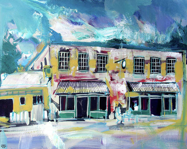 The Grit Art Print featuring the painting Athens Ga The Grit by John Gholson