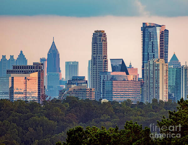 Atlanta Skyline From Sandy Springs Art Print featuring the photograph Atlanta Skyline From Sandy Springs by Doug Sturgess