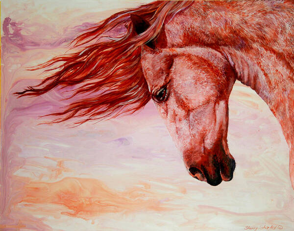 Horse Art Print featuring the painting Autumn Breeze by Sherry Shipley
