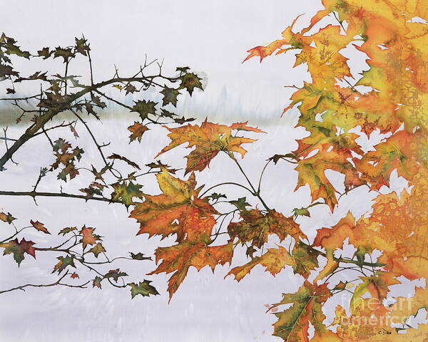 Silk Painting Art Print featuring the tapestry - textile Autumn Maples by Carolyn Doe
