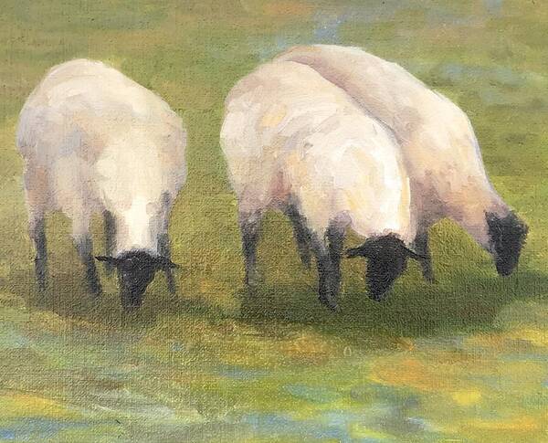 Sheep Art Print featuring the painting Baa-baa by Barrett Edwards