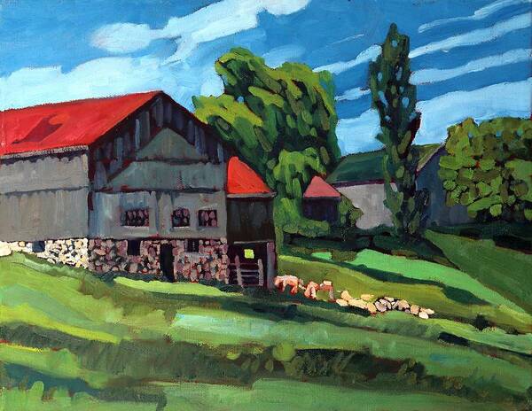 814 Art Print featuring the painting Barn Roofs by Phil Chadwick