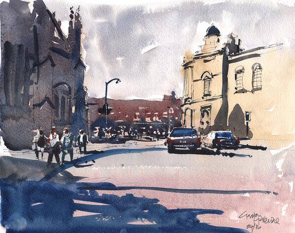 Watercolour Art Print featuring the painting Bath Cathedral by Gaston McKenzie
