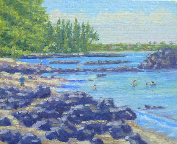 Landscape Art Print featuring the painting Beach 69 South by Stan Chraminski