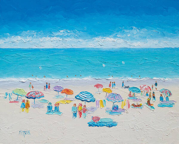 Beach Art Print featuring the painting Beach Art - Fun in the Sun by Jan Matson