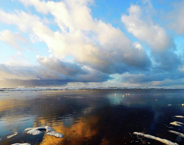 Waldport Art Print featuring the photograph Beach Rain by Gary Olsen-Hasek