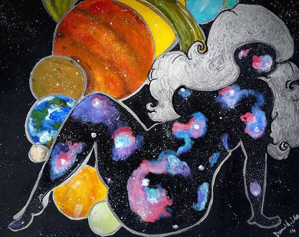  Curvy Women Art Print featuring the painting Beauty out of this WORLD by Diamin Nicole