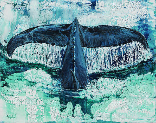 Whale Art Print featuring the painting Big Splash On Maui by Darice Machel McGuire