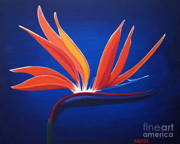 Contemporary Canvas Print Art Print featuring the painting Bird of Paradise by Shiela Gosselin