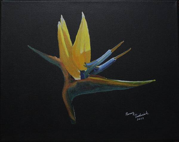 Bird Of Paradise Art Print featuring the painting Bird of Paradise by Terry Frederick