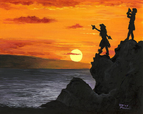 Darice Art Print featuring the painting Black Rock Maui by Darice Machel McGuire