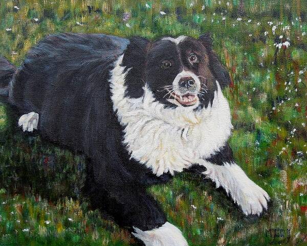 Dog Art Print featuring the painting Blackie by Marilyn McNish