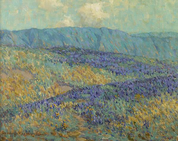 American Artist Art Print featuring the painting Blue Flowers by Granville Redmond