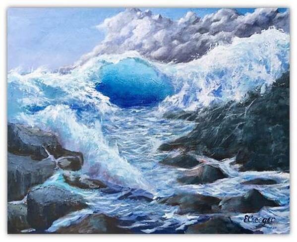 Painting Art Print featuring the painting Blue Storm by Esperanza Creeger