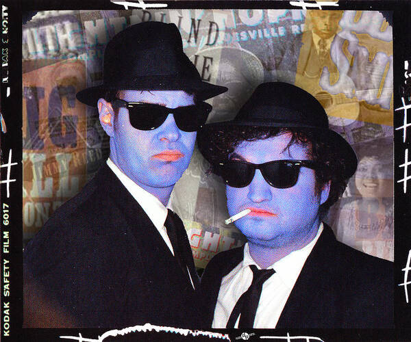 The Blues Brothers Art Print featuring the painting Blues Brothers Sepia by Tony Rubino