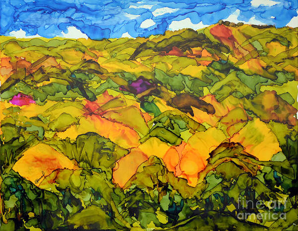 Chocolate Hills Art Print featuring the painting Bohol Philippines by Vicki Housel