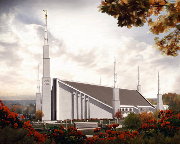 Boise Art Print featuring the painting Boise Temple #2 by Brent Borup