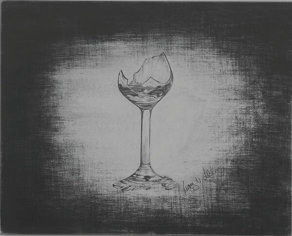 Broken Glass Art Print featuring the drawing Broken Glass series #3 by Gregory Lee
