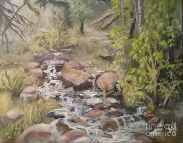 Brook Art Print featuring the painting Brook by Saundra Johnson
