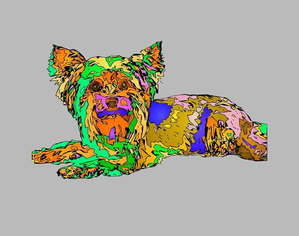 Dog Art Print featuring the digital art Buddy. Pet Series by Rafael Salazar