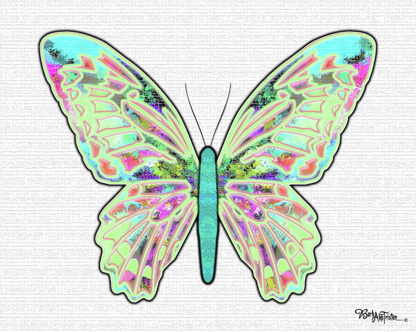 Butterfly Art Print featuring the digital art Butterfly Encounter #029 by Barbara Tristan