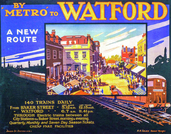 Metro Art Print featuring the photograph By Metro to Watford Railway Poster by Gordon James