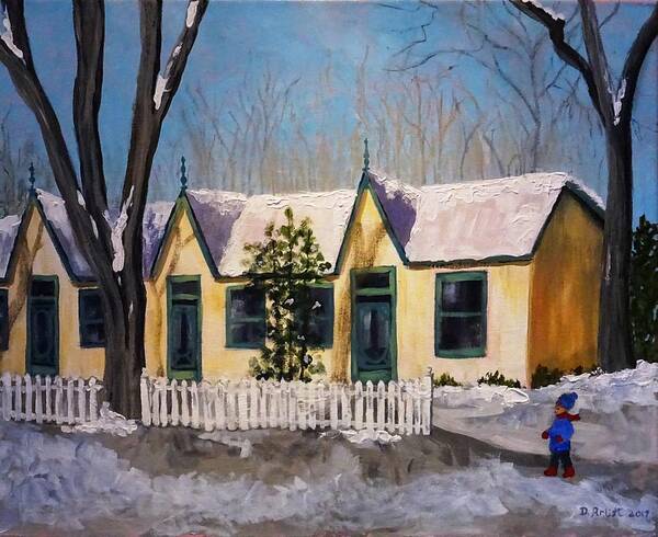 Acrylic Art Print featuring the painting Cabbagetown Christmas by Diane Arlitt