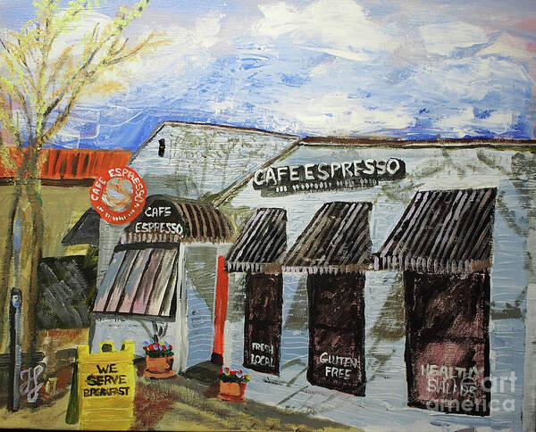 #cafeespresso Art Print featuring the painting Cafe Espresso by Francois Lamothe