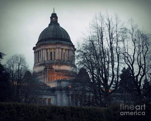 Capitol Art Print featuring the photograph Capitol Aglow by Patricia Strand