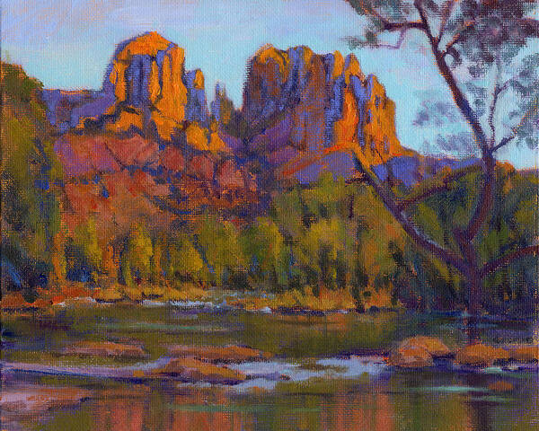 American Art Print featuring the painting Cathedral Rock 2 - study by Konnie Kim