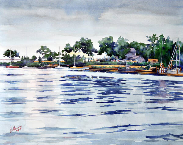 Landscape Art Print featuring the painting Chesapeake Rain by Mick Williams