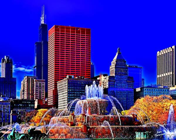 Chicago Art Print featuring the photograph Chicago Bright Light by Kathy Tarochione