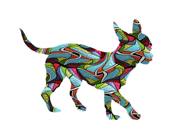 Chihuahua Art Print featuring the digital art Chihuahua Spirit Glass by Gregory Murray