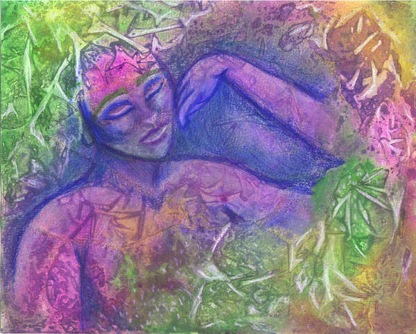 Fantasy Art Print featuring the mixed media Chillin by Sarah Crumpler