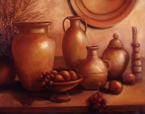 Clay Art Print featuring the painting Clay Pots by Lynne Pittard