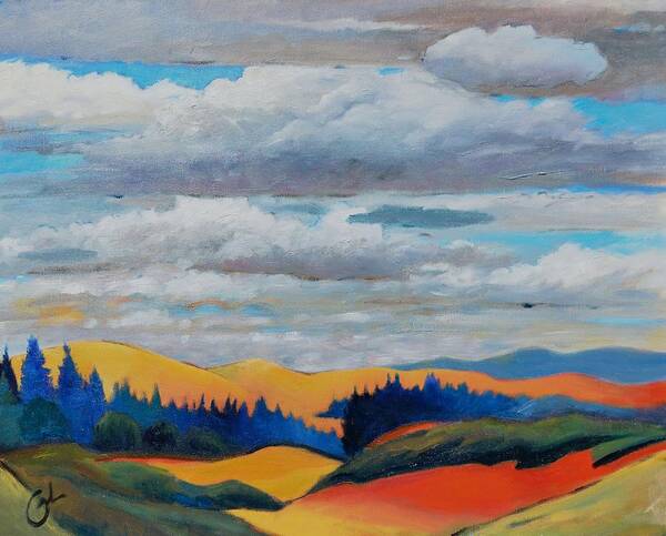 Landscape Art Print featuring the painting Cloud Lines by Gary Coleman