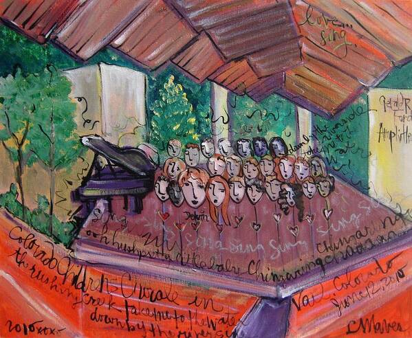 Chorale Art Print featuring the painting Colorado Childrens Chorale by Laurie Maves ART