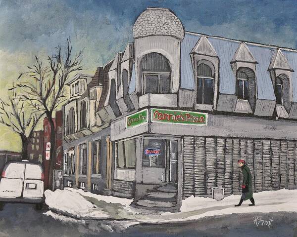Connie's Pizza Art Print featuring the painting Connie's Pizza PSC by Reb Frost