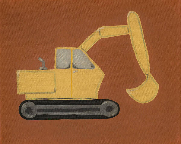 Construction Art Print featuring the painting Construction Digger by Katie Carlsruh
