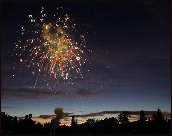Fireworks Art Print featuring the photograph Copper Splash by Mina Thompson