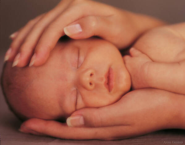 Hands Art Print featuring the photograph Corinne Holding Alexander by Anne Geddes