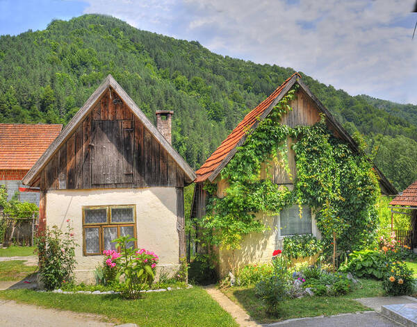 Cottages Art Print featuring the photograph Cottages in Turke Croatia by Don Wolf