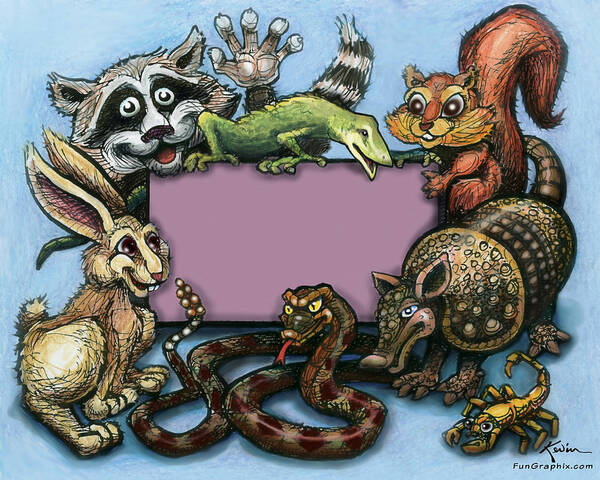 Critter Art Print featuring the digital art Critters by Kevin Middleton