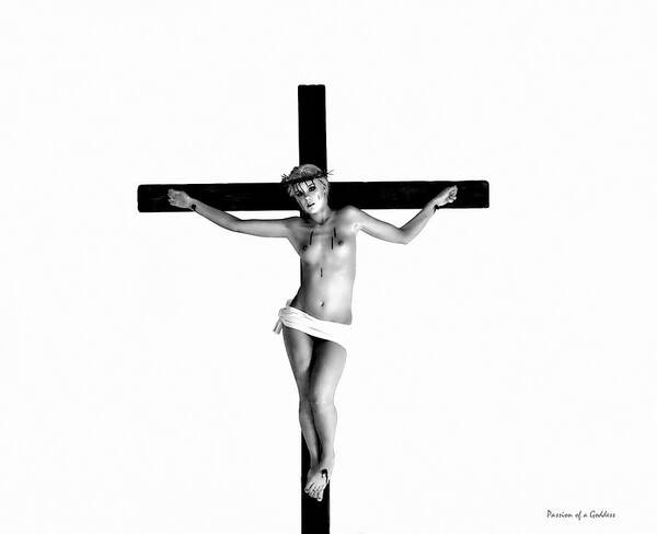 Crucifix Art Print featuring the photograph Crucifix in White by Ramon Martinez