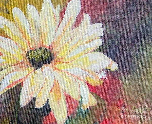 Daisy Art Print featuring the painting Daisy 3 of 3 Triptych by Susan Fisher